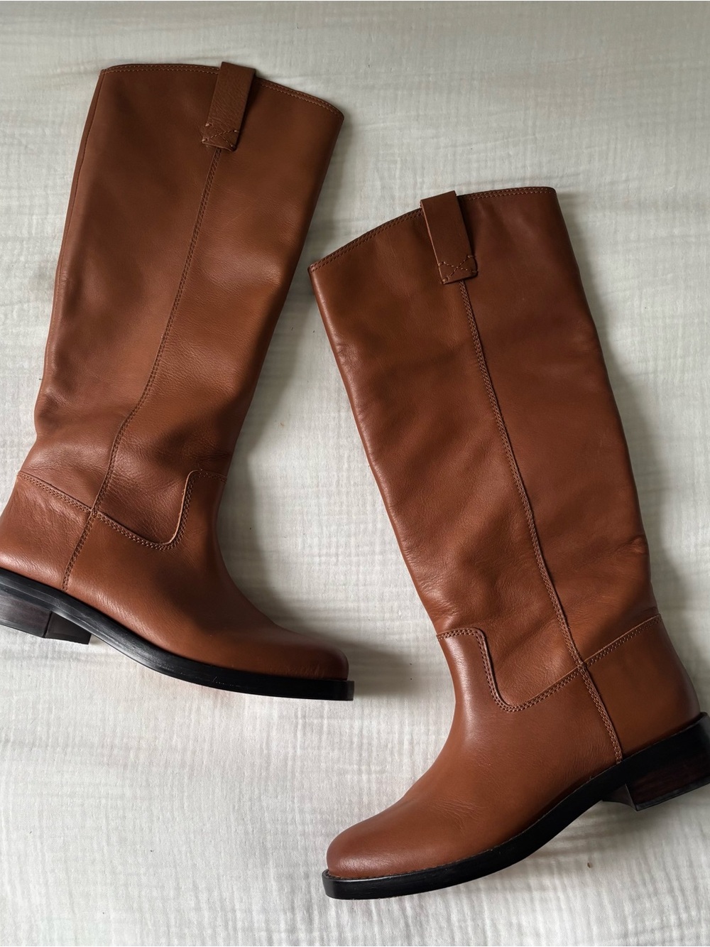J Crew Knee High Leather Riding Boots Brown size 9